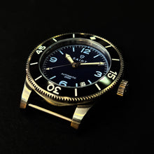 Load image into Gallery viewer, The Fifty-Five (Blue dial / Black leather)