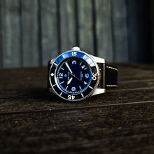 Load image into Gallery viewer, The Fifty-Five (Blue dial / Black leather)