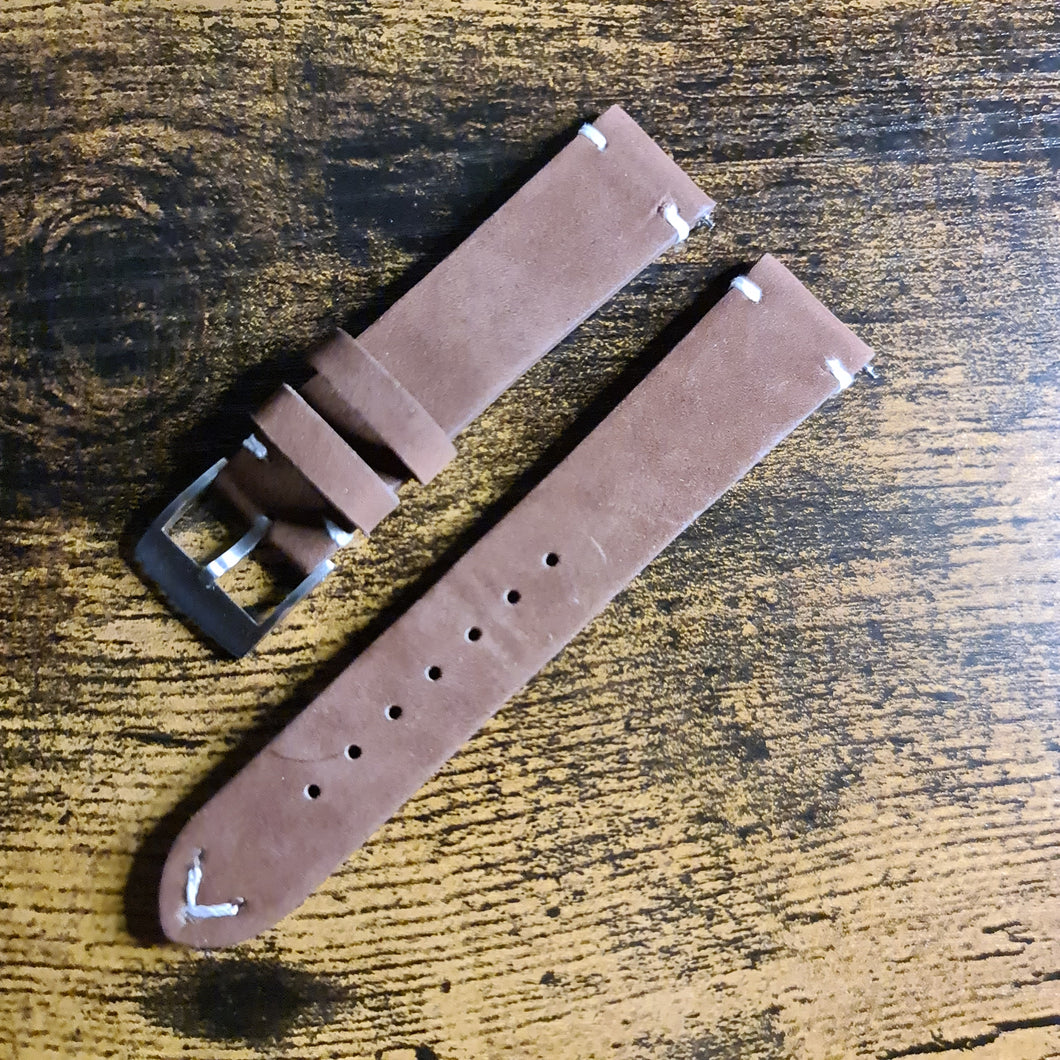 Leather strap brown - With quick release spring bar