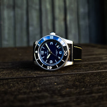 Load image into Gallery viewer, The Fifty-Five (Blue dial / Black leather)
